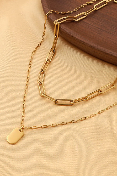 18K SS LAYERED NECKLACE